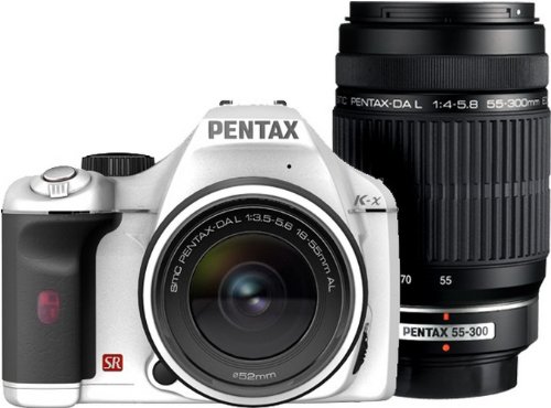 PENTAX Digital SLR Camera 12.4MP K-xWZK WH Double Zoom Kit
